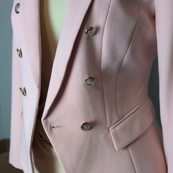 White House Black Market, Pale Pink Double-Breasted Women's Blazer, Sz. 6 - Picture 7 of 12